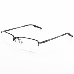 Armação de Óculos Retangular Meio Aro Wingback Preto